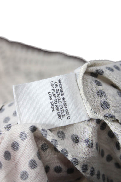 Apiece Apart Womens Beige Polka Dot High Neck Tunic Long Sleeve Cotton Size 2