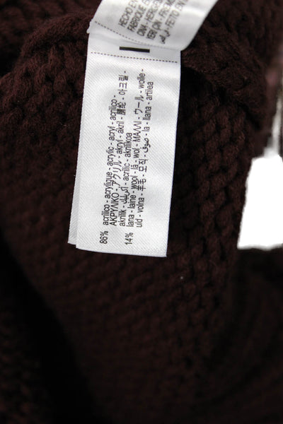 Zara Womens Collared Brown Button Sweater Acrylic Wool Long Sleeve Size S