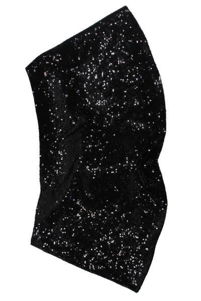 ilana Womens Sequined Flower Accent Capelet Black One Size