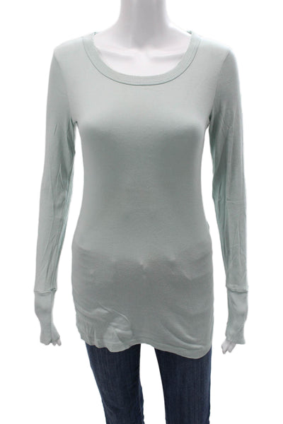 Michael Stars Women Light Blue Supima T-Shirt Longsleeve Size One Size
