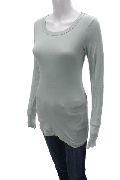 Michael Stars Women Light Blue Supima T-Shirt Longsleeve Size One Size