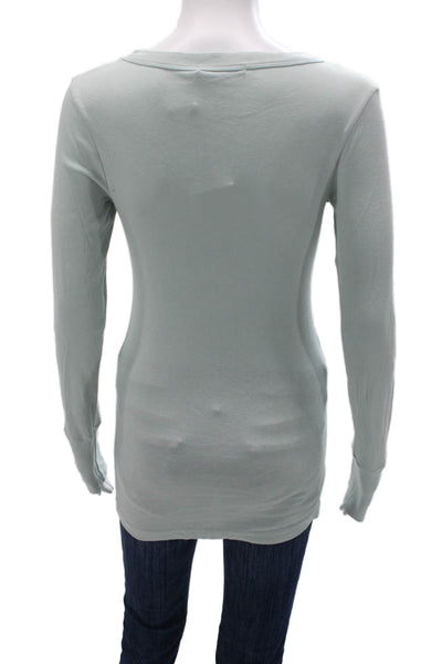 Michael Stars Women Light Blue Supima T-Shirt Longsleeve Size One Size