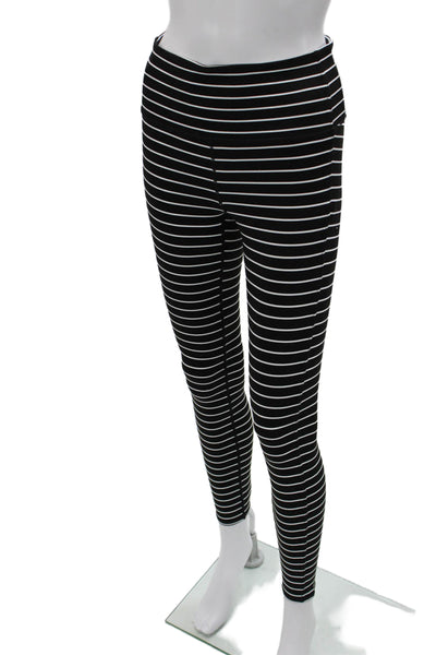 Athleta Womens Black Striped Ankle Leggings Size S
