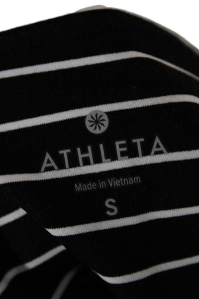 Athleta Womens Black Striped Ankle Leggings Size S
