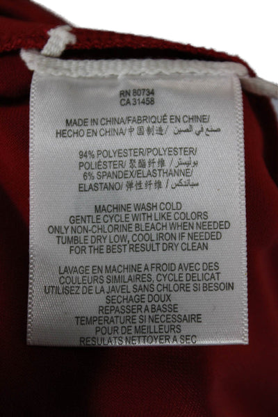 BCBGMAXAZRIA Womens Red Wrap Dress Sleeveless Knee Length Size S