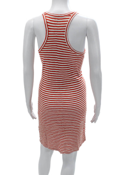J Crew Womens Red Striped Cotton Tank Dress Knee Length Beach Size S