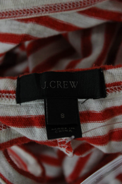 J Crew Womens Red Striped Cotton Tank Dress Knee Length Beach Size S
