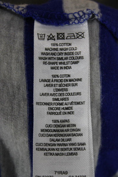 French Connection Women Maxi Tank Dress Blue Striped Sleeveless Midi Size 4