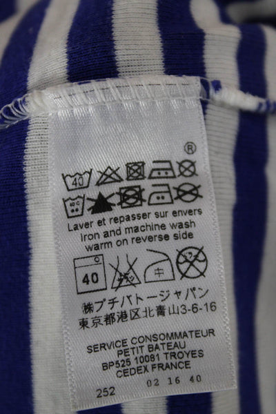 Petit Bateau Women Striped Blue Maxi Tank Dress Cotton Sleeveless Size S