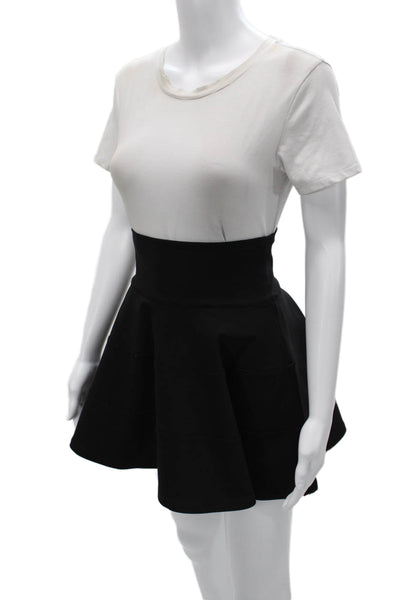 Robert Rodriguez Women Black A-Line Skater Flare Skirt Size 2