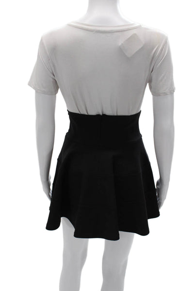 Robert Rodriguez Women Black A-Line Skater Flare Skirt Size 2