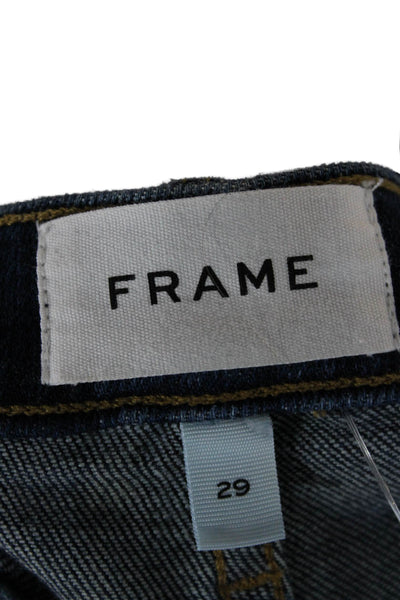 Frame Women Cropped Straight Jeans Dark Blue Mid Rise Size 29