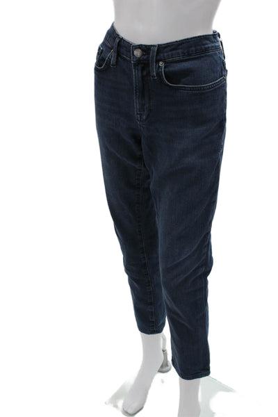 Frame Womens Dark Blue Ankle Cropped Jeans Mid-Rise Button Size 31