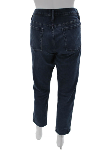 Frame Womens Dark Blue Ankle Cropped Jeans Mid-Rise Button Size 31