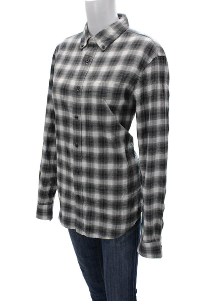 Club Monaco Mens Black Collared Long Sleeve Button-Down Cotton Shirt Size M