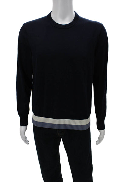 Club Monaco Mens Pullover Sweater Dark Blue Crew Neck Cotton Nylon Size M