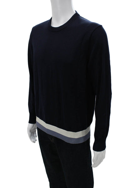 Club Monaco Mens Pullover Sweater Dark Blue Crew Neck Cotton Nylon Size M