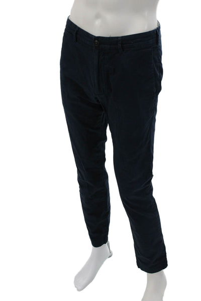Club Monaco Mens Chino Pants Dark Blue Cotton Button Size 30