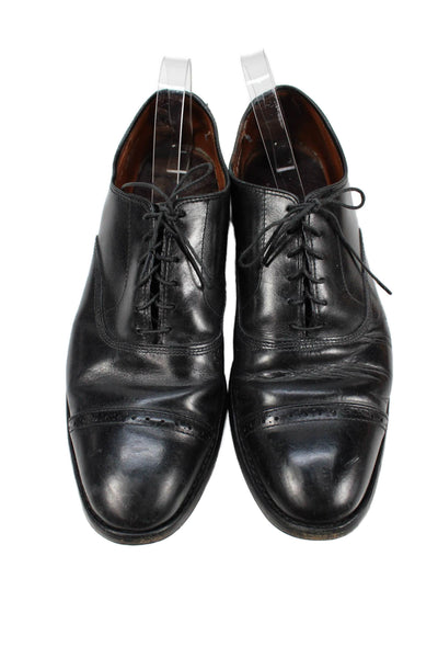 Allen Edmonds Mens Leather Round Toe Lace-Up Dress Loafers Black Size 10