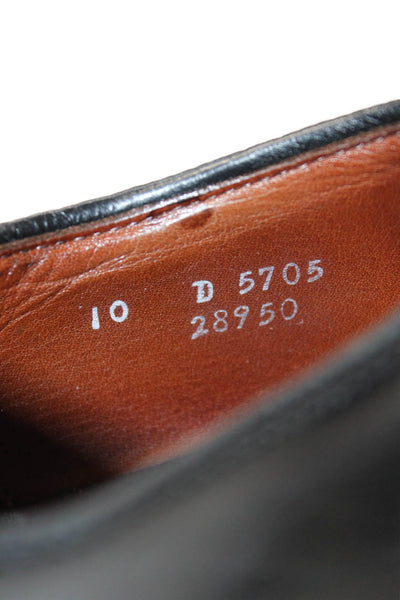 Allen Edmonds Mens Leather Round Toe Lace-Up Dress Loafers Black Size 10