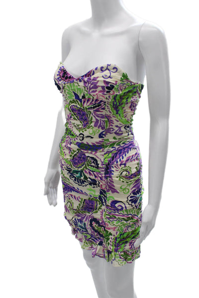 Zara Women Bodycon Mini Dress Green Floral Sleeveless Zip Linen Size XS