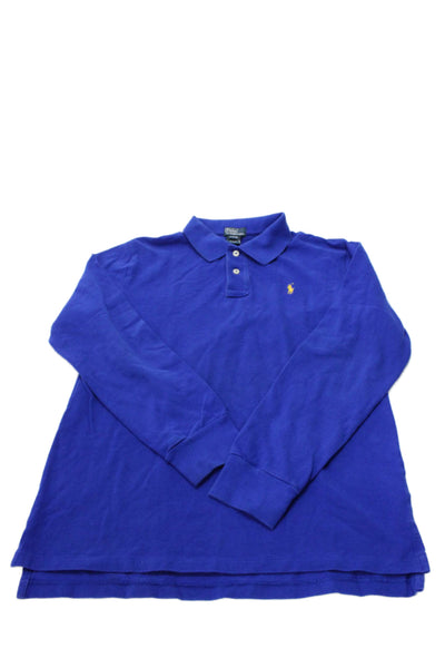 Polo Ralph Lauren Boys Cotton Long Sleeve Polo Shirt Blue Size XL (18-20)