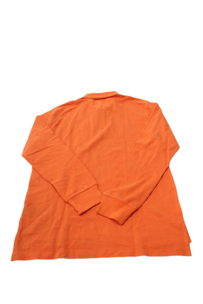 Polo Ralph Lauren Boys Cotton Long Sleeve Polo Shirt Orange Size XL (18-20)