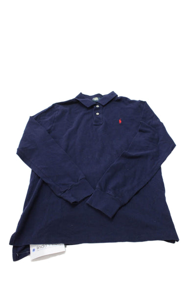 Polo Ralph Lauren Boys Cotton Long Sleeve Polo Shirt Navy Size XL (18-20)