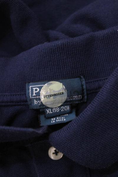 Polo Ralph Lauren Boys Cotton Long Sleeve Polo Shirt Navy Size XL (18-20)