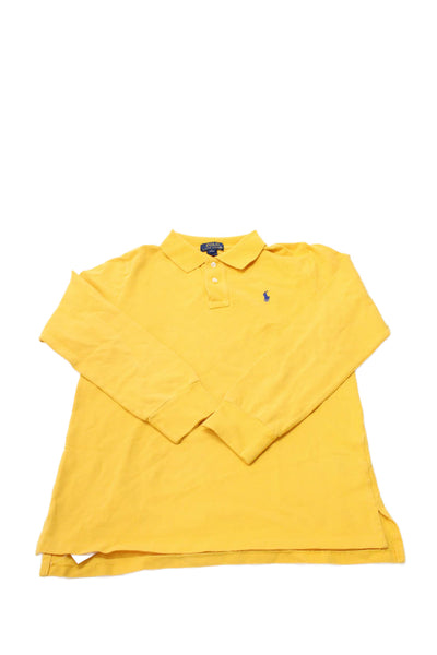 Polo Ralph Lauren Boys Cotton Long Sleeve Polo Shirt Yellow Size L (14-16)