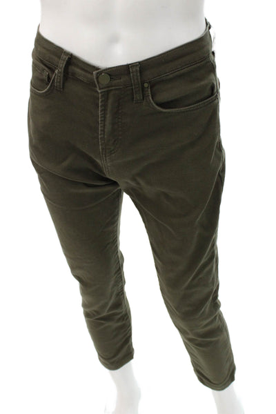 Swet Tailor Mens Ankle Cropped Army Green Pants Button Size 31