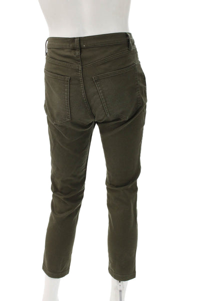 Swet Tailor Mens Ankle Cropped Army Green Pants Button Size 31