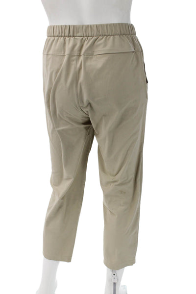 Lululemon Mens Beige Cropped Ankle Jogger Pants Polyester Drawstring Size XS