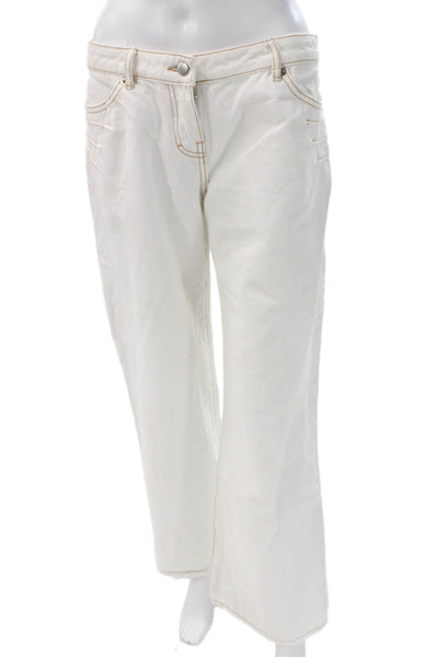 I Am Gia Womens White Low Rise Jeans Cotton Solid 31in Inseam Size S