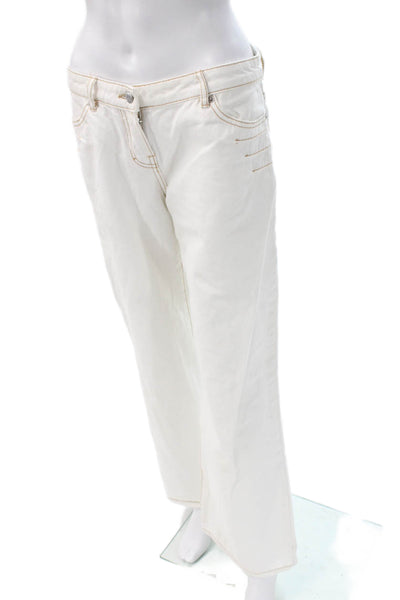 I Am Gia Womens White Low Rise Jeans Cotton Solid 31in Inseam Size S