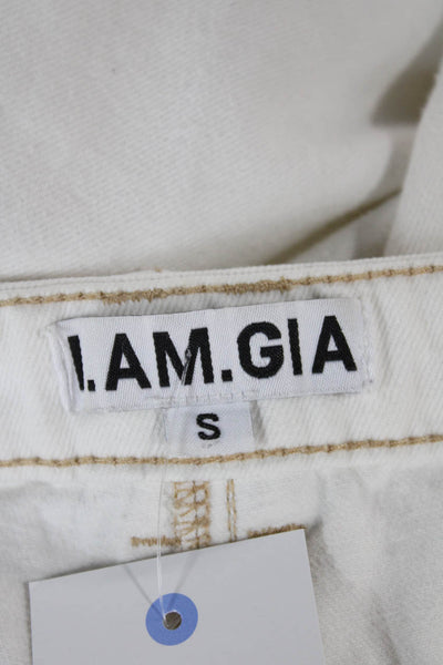 I Am Gia Womens White Low Rise Jeans Cotton Solid 31in Inseam Size S