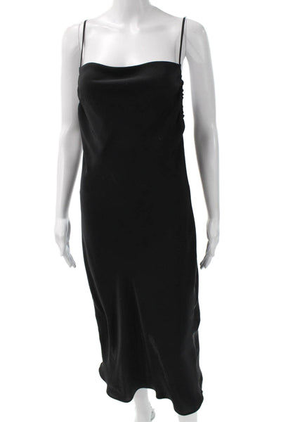 Zara Women Slip Dress Black Sleeveless Long 90s Polyester Blend Size S