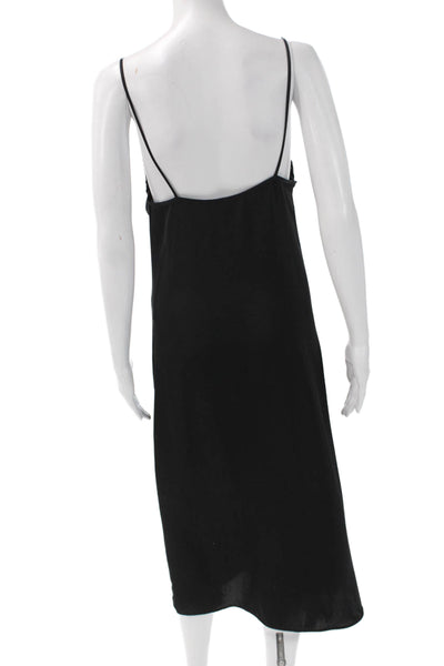 Zara Women Slip Dress Black Sleeveless Long 90s Polyester Blend Size S
