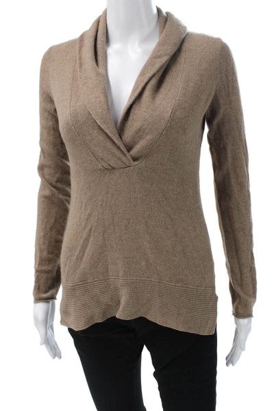 J Crew Women Brown Wool Cashmere Pullover Sweater Long Sleeve Size XS
