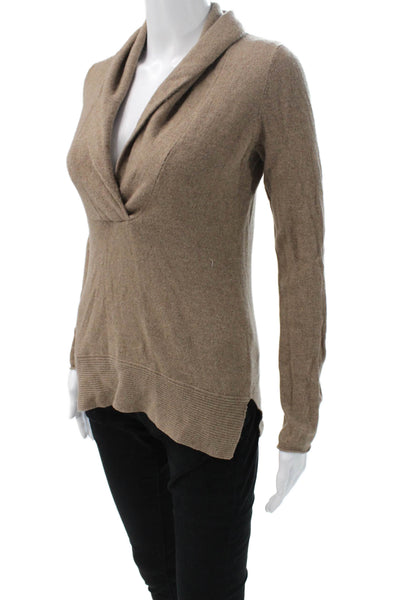 J Crew Women Brown Wool Cashmere Pullover Sweater Long Sleeve Size XS