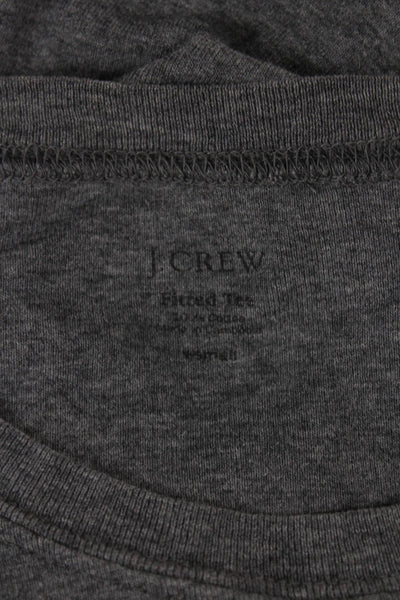 J Crew Women Basic Gray Cotton Blend Crew Neck Long Sleeve T-Shirt Size S