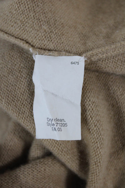 J Crew Women Pullover Cashmere Crewneck Long Sleeve Beige Size S