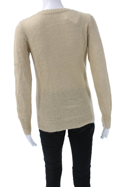 J Crew Women Pullover Sweater V-Neck Long Sleeve Beige Size XS