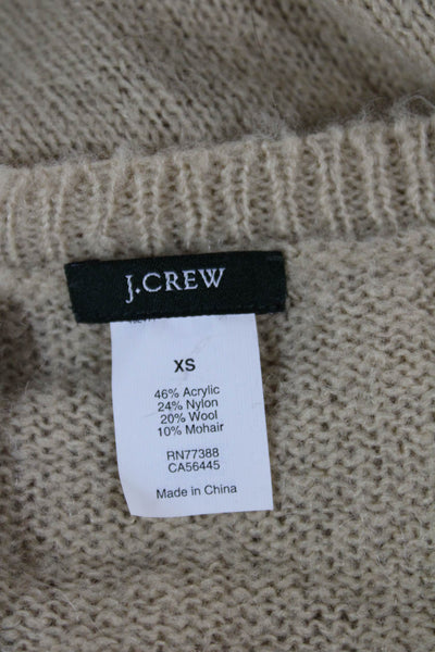 J Crew Women Pullover Sweater V-Neck Long Sleeve Beige Size XS