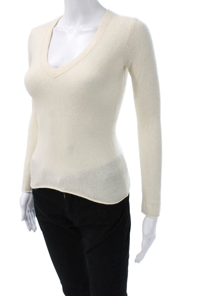 J Crew Womens Beige V-Neck Pullover Sweater Zip Lambswool Nylon Size S