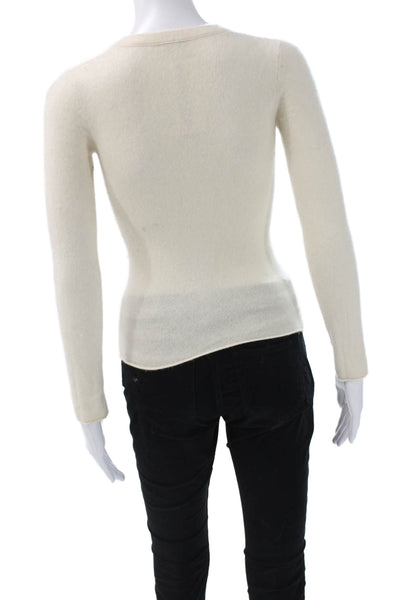J Crew Womens Beige V-Neck Pullover Sweater Zip Lambswool Nylon Size S