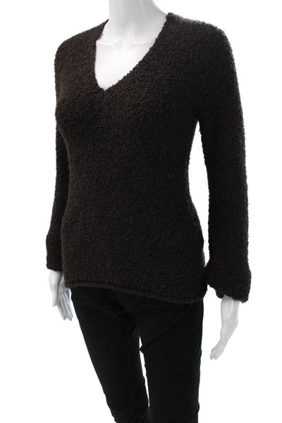 J Crew Womens Pullover Sweater Brown V Neck Long Sleeve Size XS