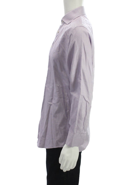 Charles Tyrwhitt Mens Point Collar Purple Cotton Dress Shirt Size 15.5