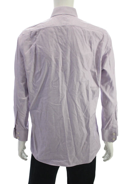 Charles Tyrwhitt Mens Point Collar Purple Cotton Dress Shirt Size 15.5