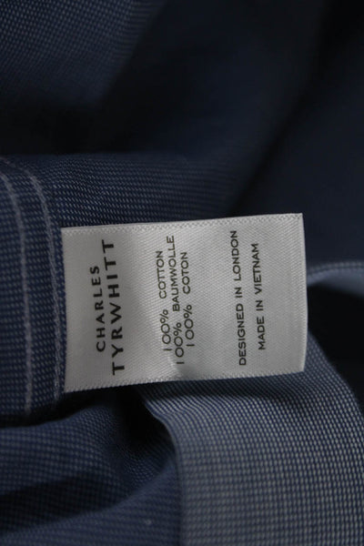 Charles Tyrwhitt Mens Dress Shirt Gray Cotton Point Collar Size 15.5